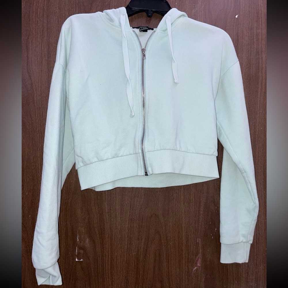 Forever 21 Light Blue Zip-Up Hoodie Size Small (Pre-Owned)